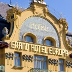 Particolare della facciata del Grand Hotel Evropa di Praga / Particular of the façade of Grand Hotel Evropa in Prague