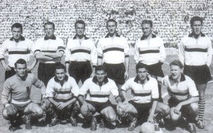 Čestmír Vycpálek, secondo in piedi da sinistra, nella formazione del Palermo 1950/51/ Čestmír Vycpálek , second standing from left, in Palermo’s football team in 1950/51