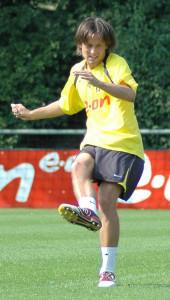 Tomáš Rosický durante un allenamento con la maglia del Borussia Dortmund / Tomáš Rosický during a training with Borussia Dortmund jersey