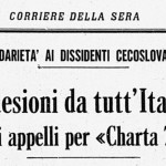 Charta77: la notizia del Corriere della Sera sulla sua diffusione / Charta77: the news of its diffusion by the newspaper Corriere della Sera