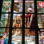 Francesco Giuseppe rappresentato su una vetrata della Chiesa di Santa Barbara di Kutná Hora / Franz Joseph represented on a window of the Church of St. Barbara in Kutná Hora