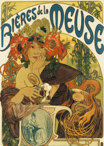 Il manifesto pubblicitario di Mucha per Bières de la Meuse / Mucha’s poster for Bières de la Meuse, 1897