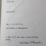 Un volume di studi su Masaryk scritto nel 1977 da Jan Patočka (“Per sè e per i propri amici”) e firmato da Václav Havel / A volume of studies on Masaryk written by Jan Patočka in 1977 (“For himself and his friends”) and signed by Václav Havel